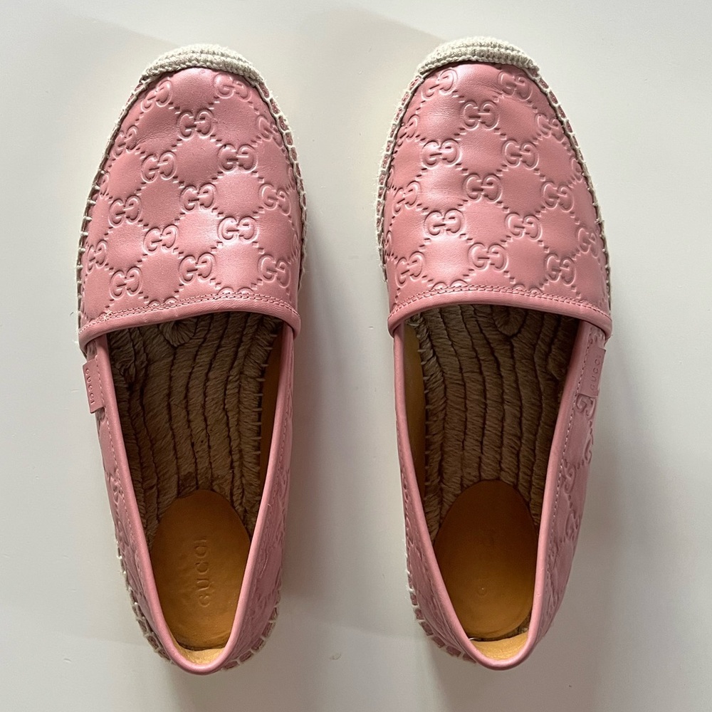 Gucci Leather Epadrilles Pink